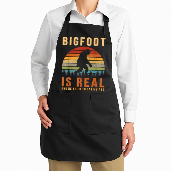Bigfoot Is Real And He Tried To Eat My Ass Funny Sasquatch Apron