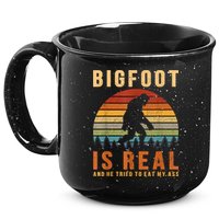 Bigfoot Is Real And He Tried To Eat My Ass Funny Sasquatch 15oz Campfire Ceramic Mug