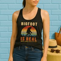 Bigfoot Is Real And He Tried To Eat My Ass Funny Sasquatch Womens Tank Top