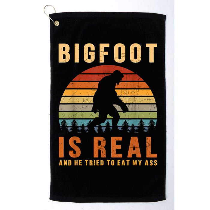 Bigfoot Is Real And He Tried To Eat My Ass Funny Sasquatch Golf Towel