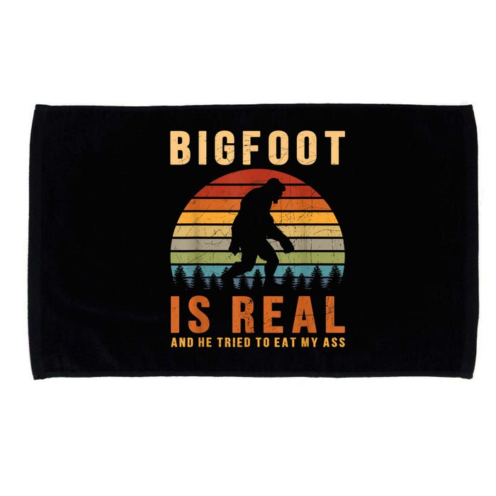 Bigfoot Is Real And He Tried To Eat My Ass Funny Sasquatch Microfiber Hand Towel