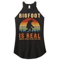 Bigfoot Is Real And He Tried To Eat My Ass Funny Sasquatch Women's Perfect Tri Rocker Tank