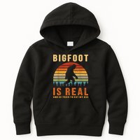 Bigfoot Is Real And He Tried To Eat My Ass Funny Sasquatch Kids Hoodie