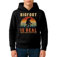 Bigfoot Is Real And He Tried To Eat My Ass Funny Sasquatch Kids Hoodie