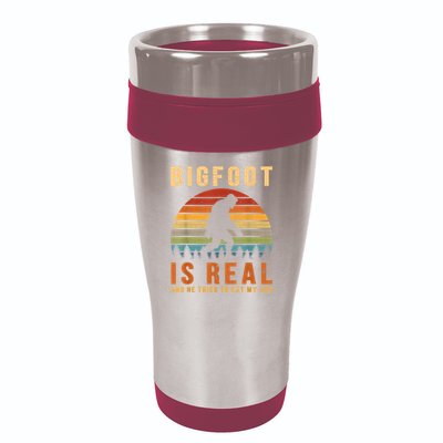 Bigfoot Is Real And He Tried To Eat My Ass Funny Sasquatch 16oz Travel Tumbler