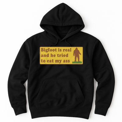 Bigfoot Is Real And He Tried To Eat My Ass Funny Oddly Specific Meme Hoodie