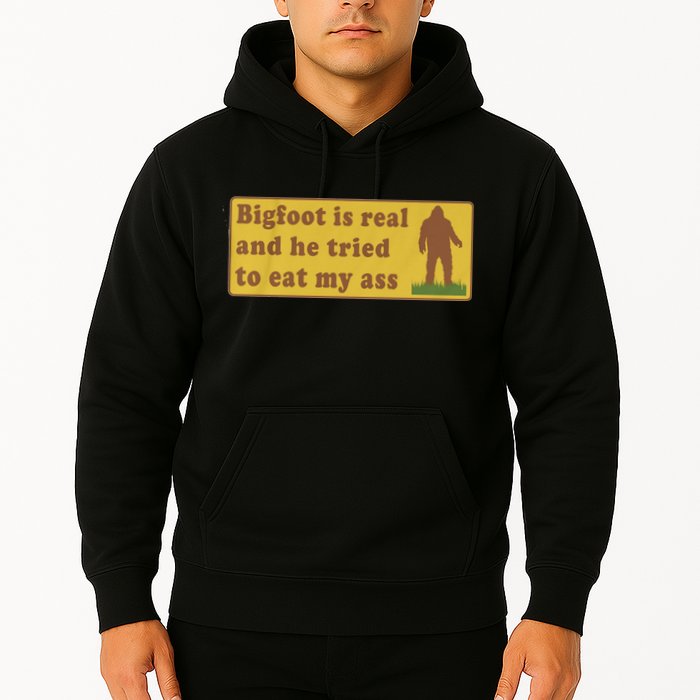 Bigfoot Is Real And He Tried To Eat My Ass Funny Oddly Specific Meme Hoodie