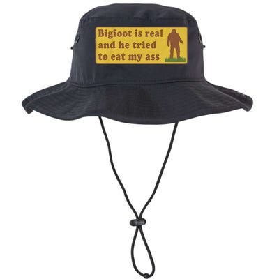 Bigfoot Is Real And He Tried To Eat My Ass Funny Oddly Specific Meme Bucket Hat