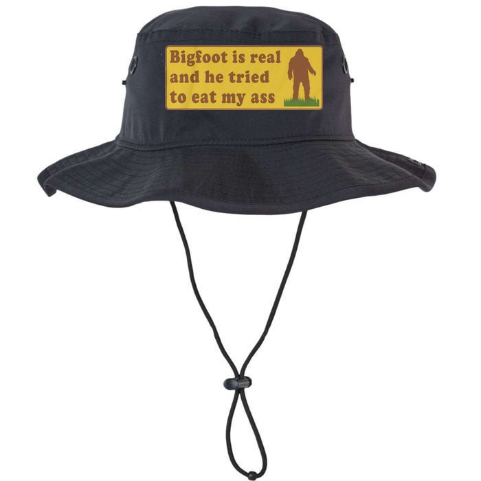 Bigfoot Is Real And He Tried To Eat My Ass Funny Oddly Specific Meme Bucket Hat