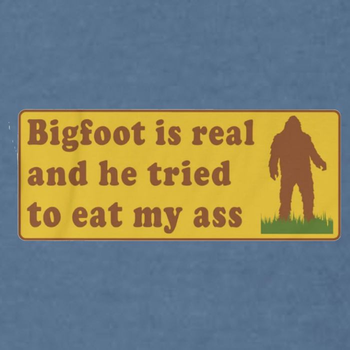 Bigfoot Is Real And He Tried To Eat My Ass Funny Oddly Specific Meme Garment-Dyed Sweatshirt