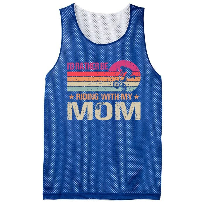 Bmx I’d Rather Be Riding With My Mom Vintage Great Gift Mesh Reversible Basketball Jersey Tank