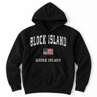 Block Island Rhode Island Ri Vintage American Flag Sports Hoodie