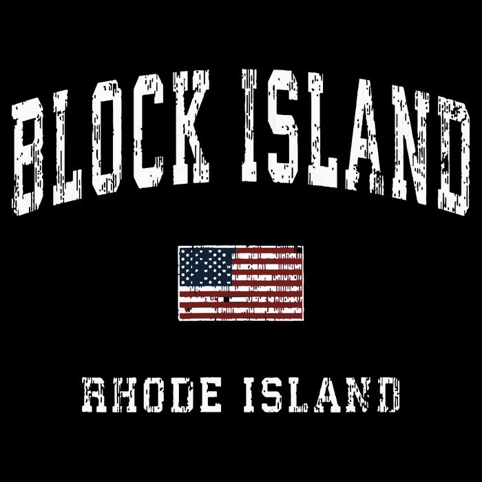 Block Island Rhode Island Ri Vintage American Flag Sports Hoodie