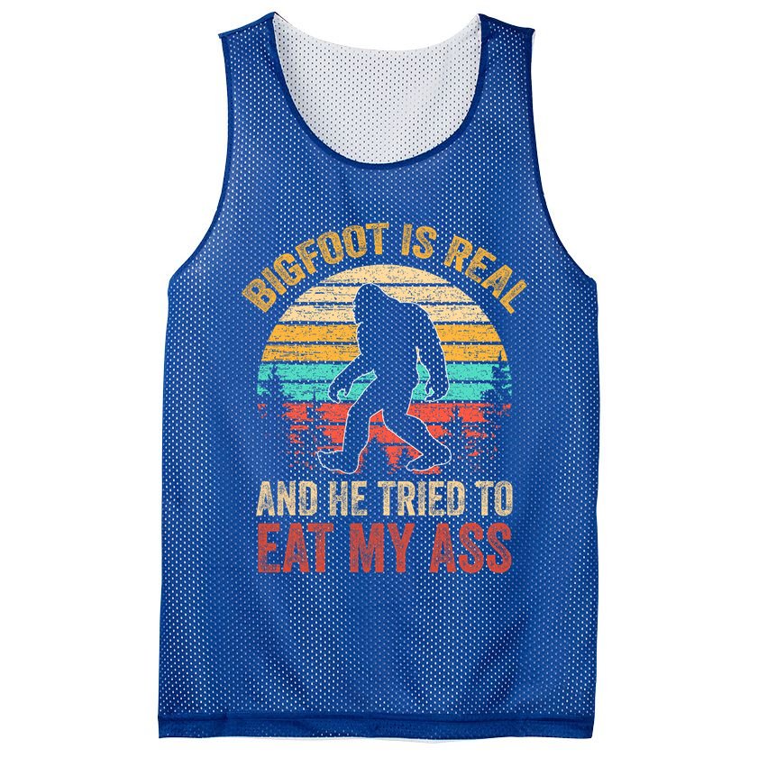 Bigfoot Is Real And He Tried To Eat My Ass  Mesh Reversible Basketball Jersey Tank
