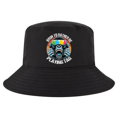 Bruh ID Rather Be Playing Tag Gorilla Wearing Vr Gamer Gift Cool Comfort Performance Bucket Hat