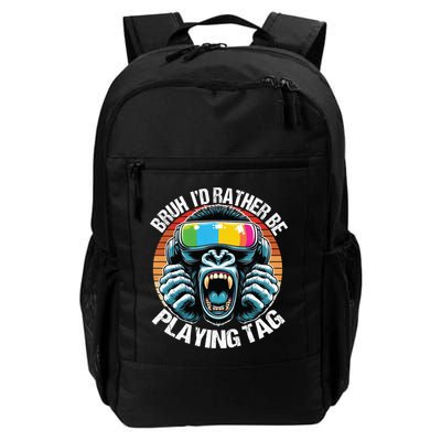 Bruh ID Rather Be Playing Tag Gorilla Wearing Vr Gamer Gift Backpack