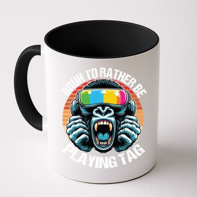 Bruh ID Rather Be Playing Tag Gorilla Wearing Vr Gamer Gift Mug