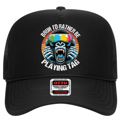 Bruh ID Rather Be Playing Tag Gorilla Wearing Vr Gamer Gift Hat