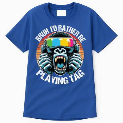 Bruh ID Rather Be Playing Tag Gorilla Wearing Vr Gamer Gift Tall T-Shirt