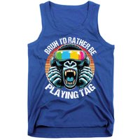 Bruh ID Rather Be Playing Tag Gorilla Wearing Vr Gamer Gift Tank Top