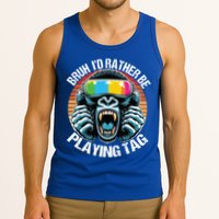 Bruh ID Rather Be Playing Tag Gorilla Wearing Vr Gamer Gift Tank Top