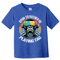 Bruh ID Rather Be Playing Tag Gorilla Wearing Vr Gamer Gift Toddler T-Shirt