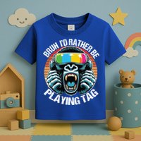 Bruh ID Rather Be Playing Tag Gorilla Wearing Vr Gamer Gift Toddler T-Shirt