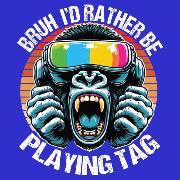 Bruh ID Rather Be Playing Tag Gorilla Wearing Vr Gamer Gift Toddler T-Shirt