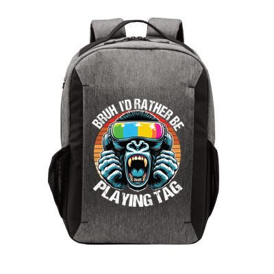 Bruh ID Rather Be Playing Tag Gorilla Wearing Vr Gamer Gift Vector Backpack
