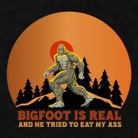 Bigfoot Is Real And He Tried To Eat My Ass Funny Sasquatch Ladies PosiCharge Tri-Blend Wicking Tank