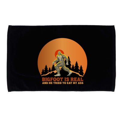 Bigfoot Is Real And He Tried To Eat My Ass Funny Sasquatch Microfiber Hand Towel