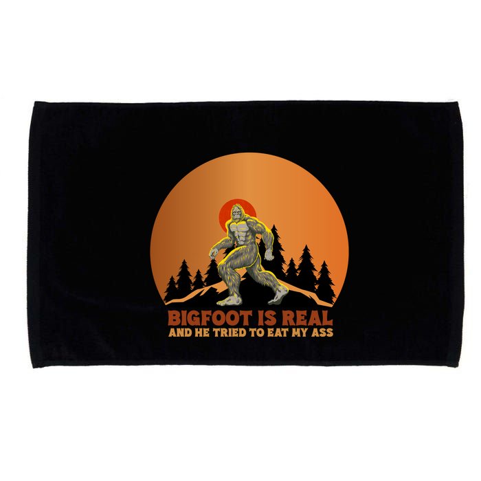 Bigfoot Is Real And He Tried To Eat My Ass Funny Sasquatch Microfiber Hand Towel