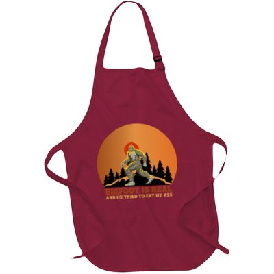 Bigfoot Is Real And He Tried To Eat My Ass Funny Sasquatch Apron