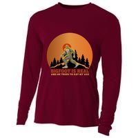 Bigfoot Is Real And He Tried To Eat My Ass Funny Sasquatch Cooling Performance Long Sleeve Crew