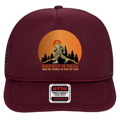 Bigfoot Is Real And He Tried To Eat My Ass Funny Sasquatch Trucker Hat