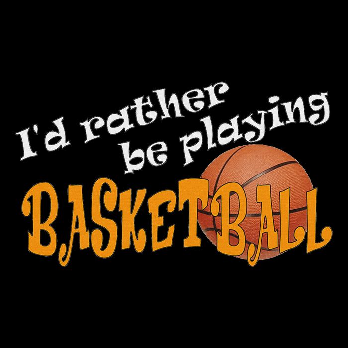 Basketball I'd Rather Be Playing Basketball Drawstring Bag