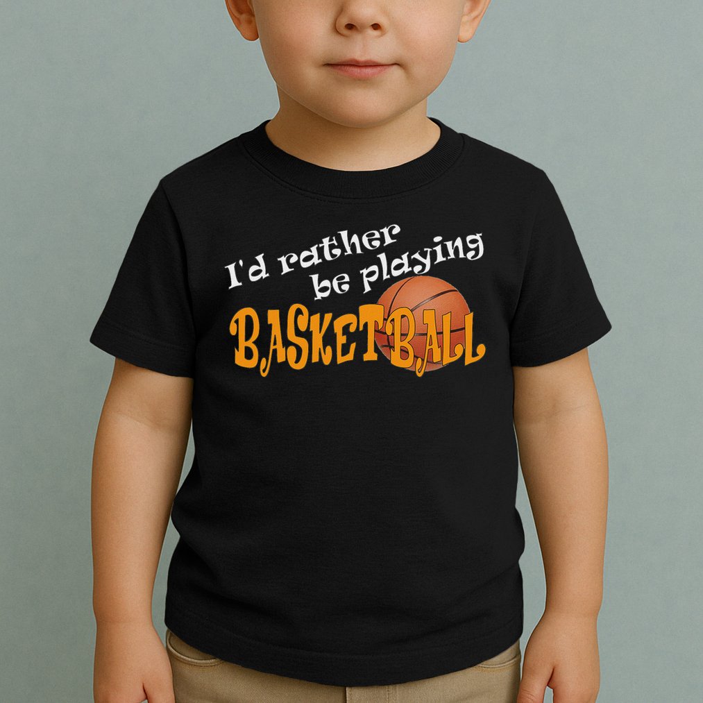 Basketball I'd Rather Be Playing Basketball Toddler T-Shirt