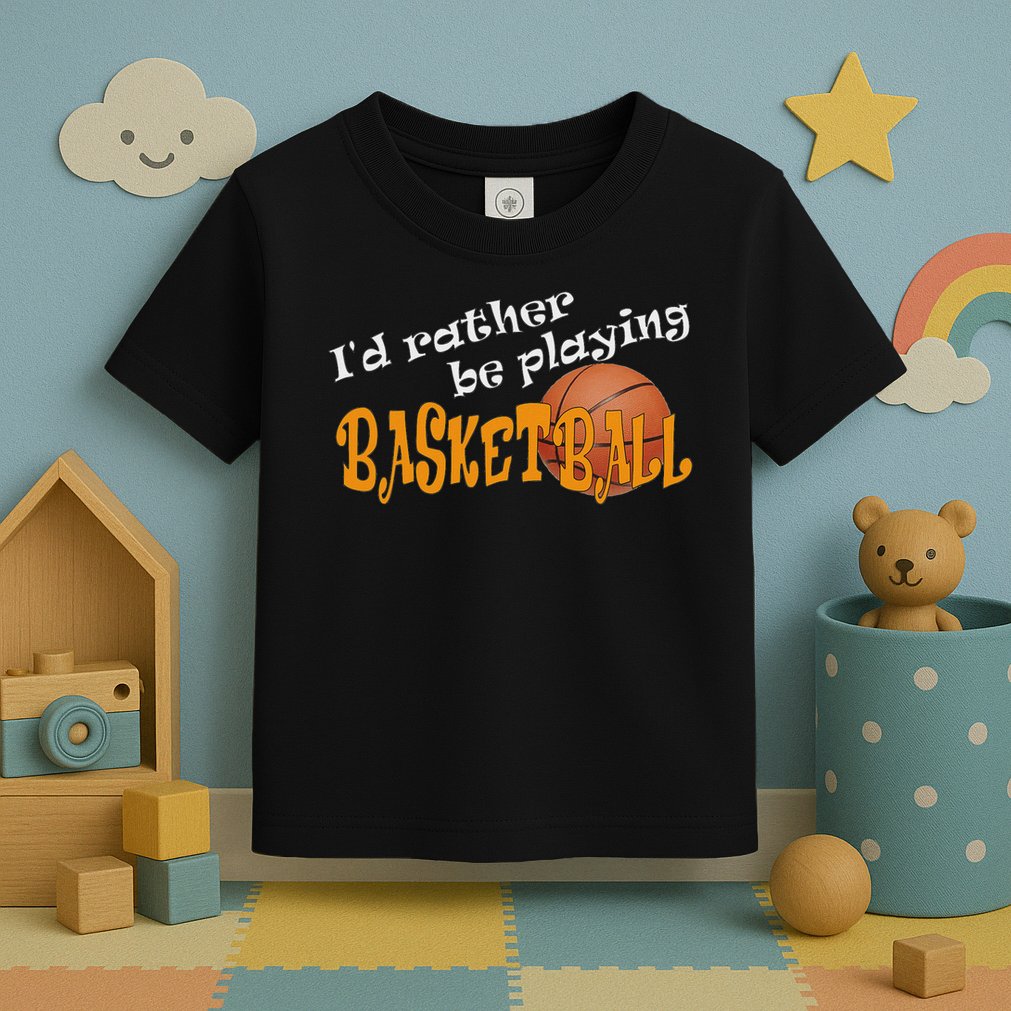 Basketball I'd Rather Be Playing Basketball Toddler T-Shirt