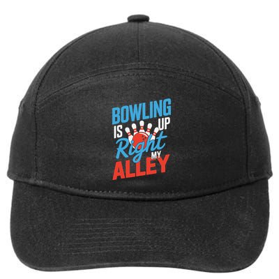 Bowling Is Right Up My Alley Bowling Merchandise 7-Panel Snapback Hat