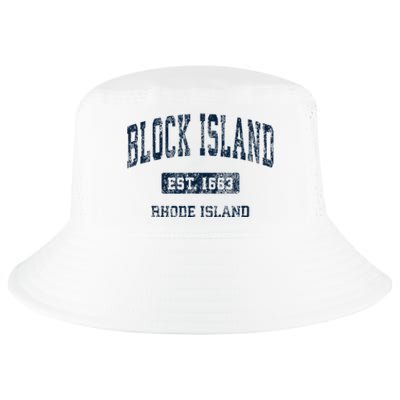 Block Island Rhode Island Ri Vintage Athletic Sports Design Cool Comfort Performance Bucket Hat