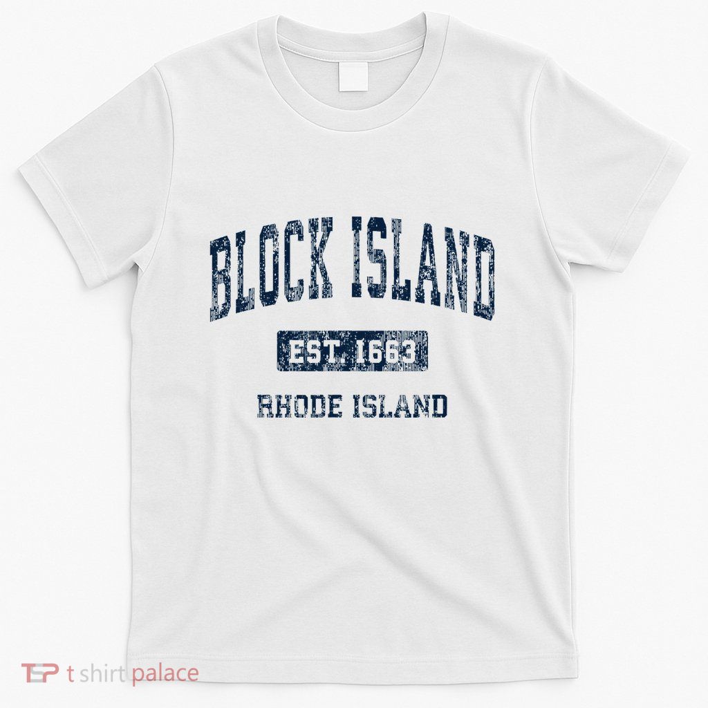 Block Island Rhode Island Ri Vintage Athletic Sports Design T-Shirt