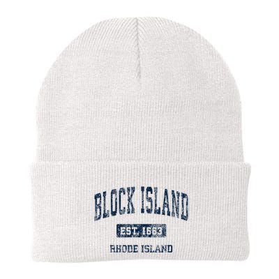 Block Island Rhode Island Ri Vintage Athletic Sports Design Beanie