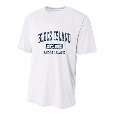 Block Island Rhode Island Ri Vintage Athletic Sports Design Youth Performance Sprint T-Shirt