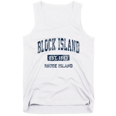 Block Island Rhode Island Ri Vintage Athletic Sports Design Tank Top