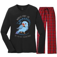 Blue Indian Ringneck Parrot Aaa Funny Cute Pet Bird Mom Dad Women's Long Sleeve Flannel Pajama Set 