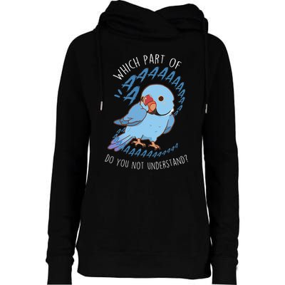 Blue Indian Ringneck Parrot Aaa Funny Cute Pet Bird Mom Dad Womens Funnel Neck Pullover Hood