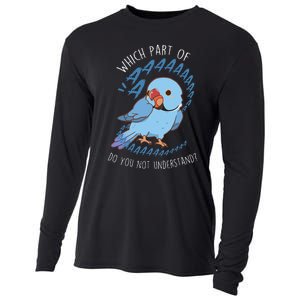 Blue Indian Ringneck Parrot Aaa Funny Cute Pet Bird Mom Dad Cooling Performance Long Sleeve Crew