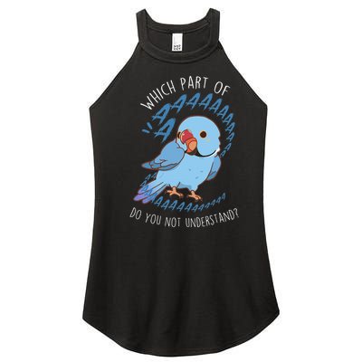 Blue Indian Ringneck Parrot Aaa Funny Cute Pet Bird Mom Dad Women’s Perfect Tri Rocker Tank