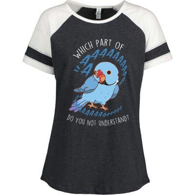 Blue Indian Ringneck Parrot Aaa Funny Cute Pet Bird Mom Dad Enza Ladies Jersey Colorblock Tee