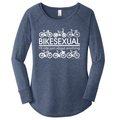 Bikesexual I'll Ride Just About Anything Women's Perfect Tri Tunic Long Sleeve Shirt